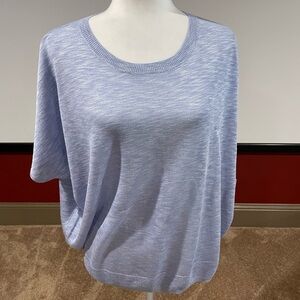 Ellen Tracy XL. Blue thin sweater. NWT few tiny imperfections as shown on pics.